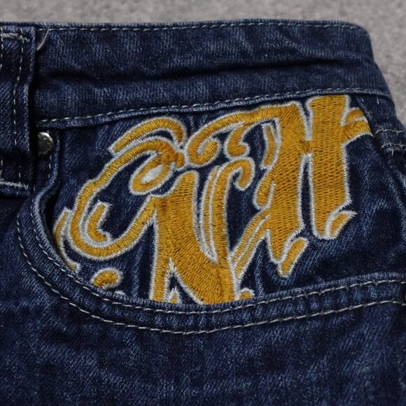 Ninth Hall Ambush Denim Jeans Men's 28 Blue Baggy Wide Leg Embroidered Casual - Picture 3 of 14